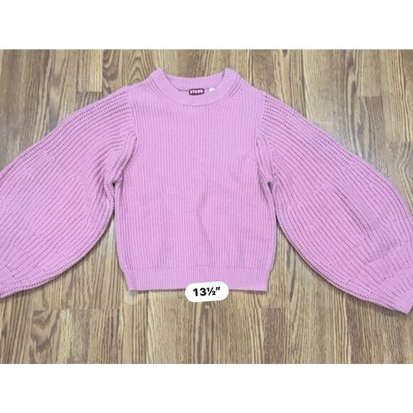 STAUD Pink Aura ribbed wool-blend sweater sz Medium - Picture 8 of 13